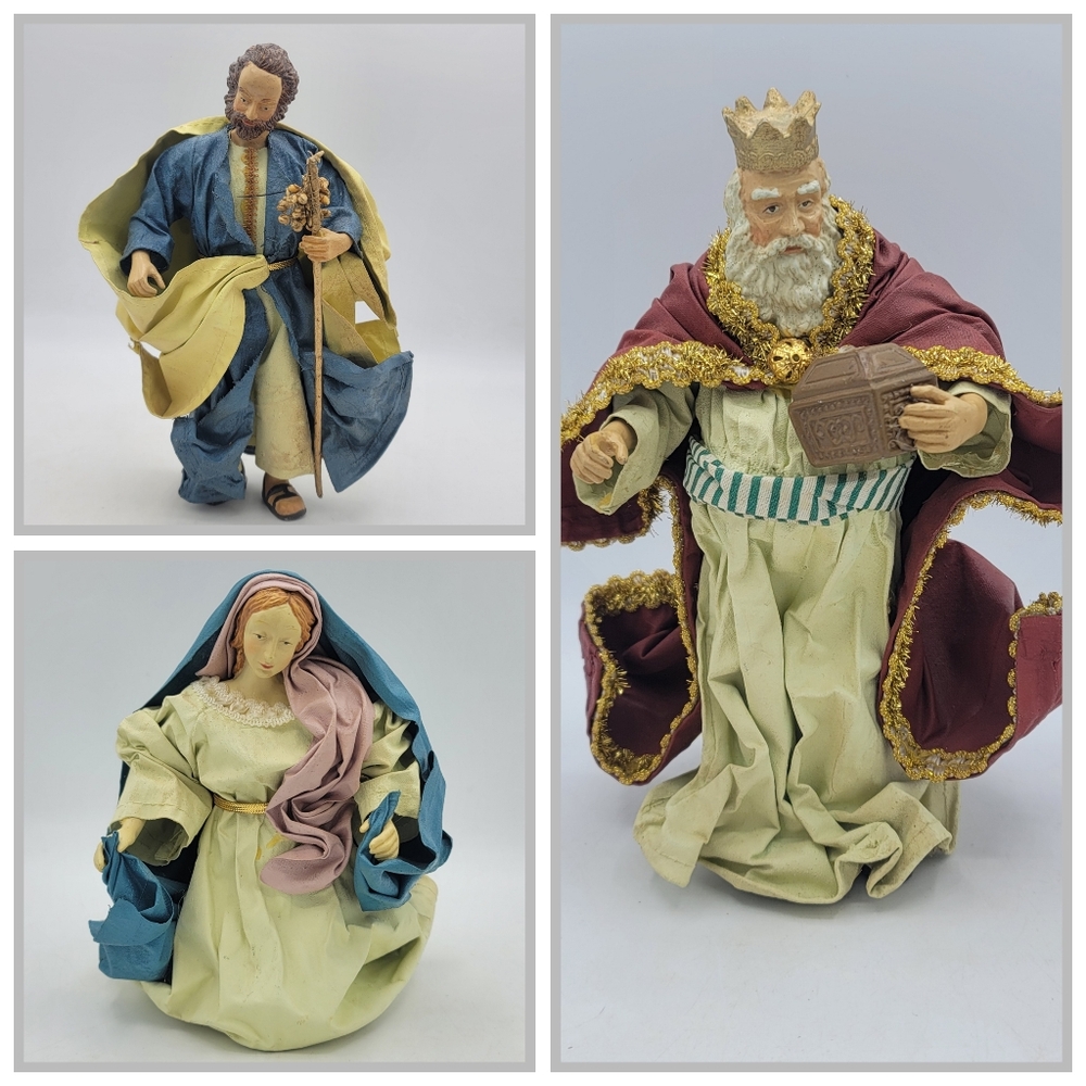 Possible Dreams Clothtique Nativity Set 1985 Mary Joseph Wise Man Vintage Taiwan